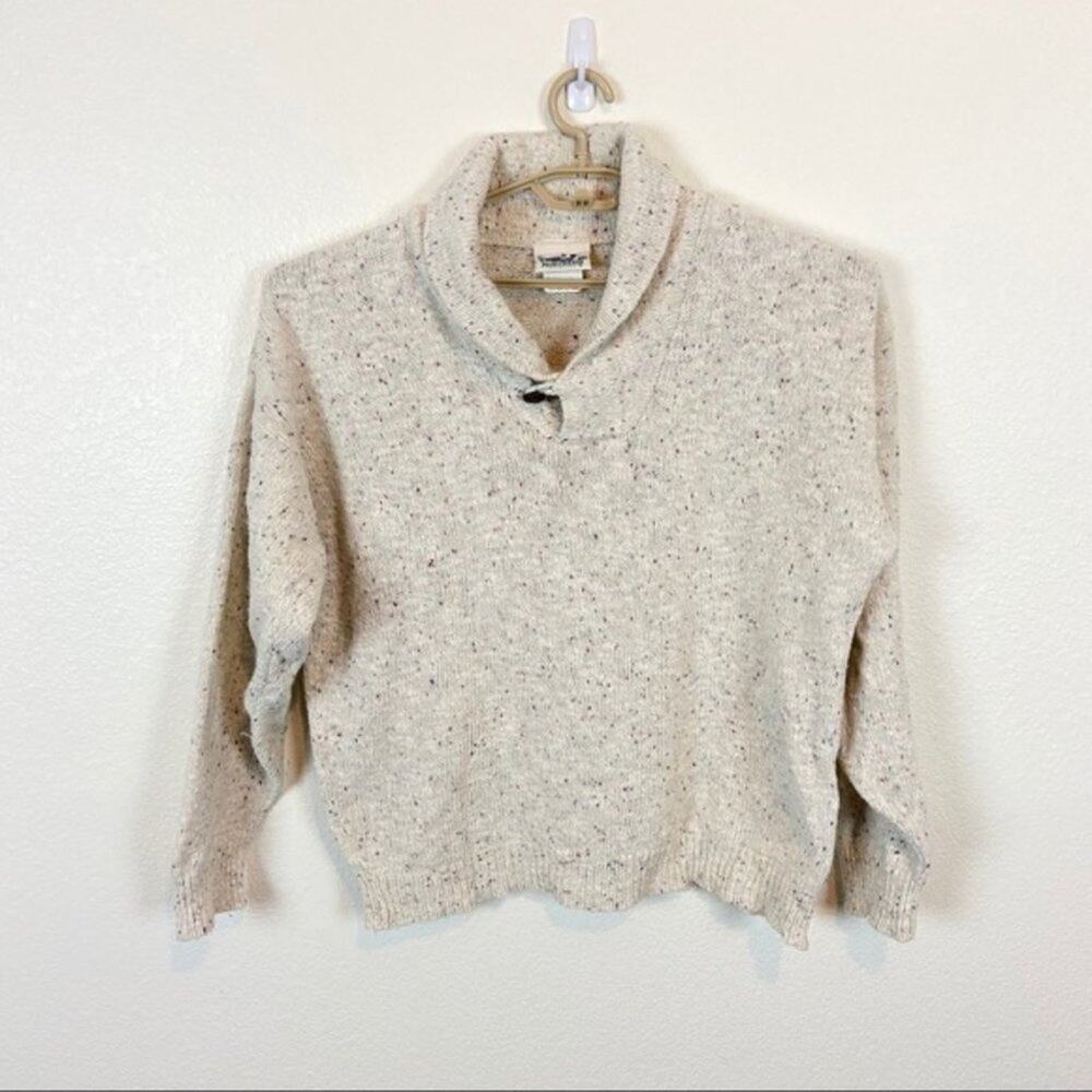Fisherman Sweater Northern Reflections Vintage Professor Cream Fleck sz Large
